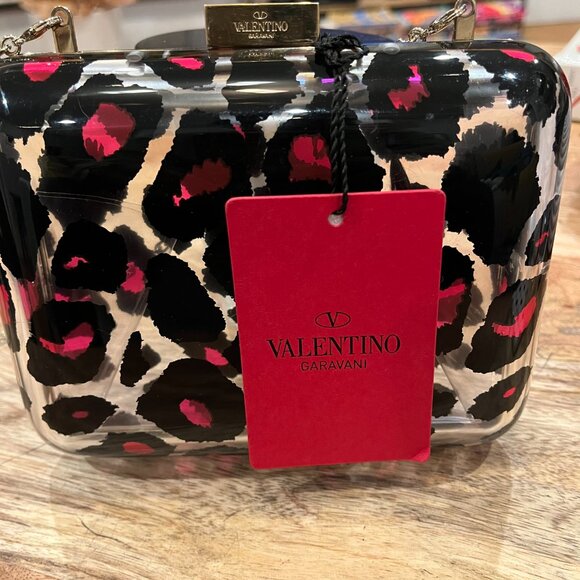 Valentino Minaudière Plexiglass Leopard Clutch - Picture 6 of 6